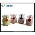 100ml Empty Clear Round Glass Milk Jar with Plastic Cap